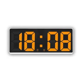 Multi-function LED Alarm Clock Temperature Date Display (Option: White Shell Yellow Light)