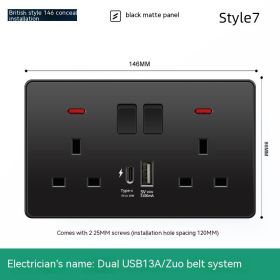 British British Standard Multi-Use Hong Kong Version Switches And Sockets (Option: 7 Style)