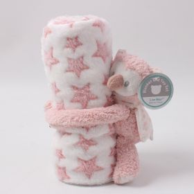 Baby Simple Cartoon Flannel Blanket (Option: TB1008 Light Red Owl-100X75cm)