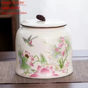 Porcelain Tea Sealed Cans Large Household Moisture-proof Storage Tank (Option: Style 8)