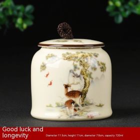 Porcelain Tea Sealed Cans Large Household Moisture-proof Storage Tank (Option: Style 4)