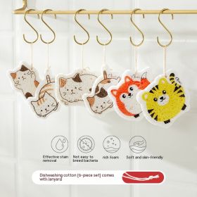 Compressed Wood Pulp Cotton Dishwashing Cloth With Wood Paddle (Option: E)