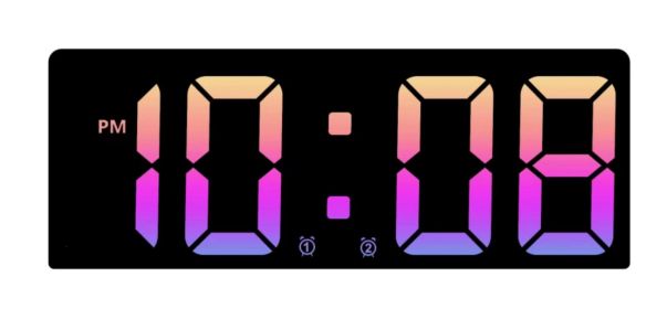 Multi-function LED Alarm Clock Temperature Date Display (Option: Black Shell C Model Pink Light)