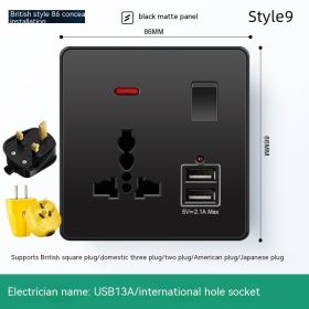 British British Standard Multi-Use Hong Kong Version Switches And Sockets (Option: 9 Style)