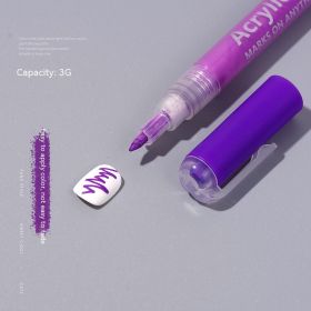 Graffiti Pen Nail Beauty Paint Acrylic Marker Color Quick-drying Internet Hot Flower Drawing Tools Free Of Light (Option: Pen 195 Purple)