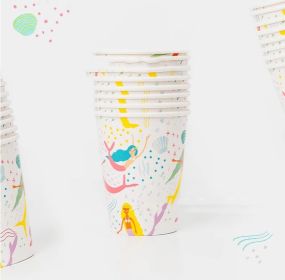 Decagon Mermaid Party Supplies Paper Pallet (Option: 8 PCs Paper Cups)