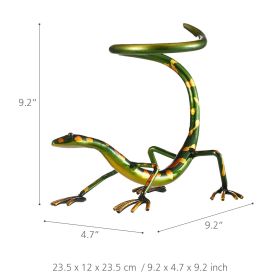 Lizard Wine Rack Metal Handicraft Home (Option: Dark Green Gecko)