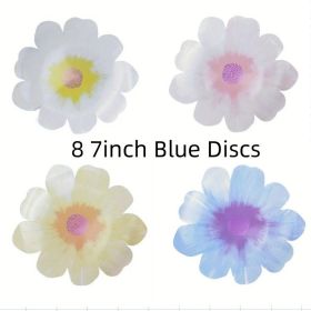 Disposable Paper Party Decorative Tray Picnic (Option: 8 7inch Blue Discs)