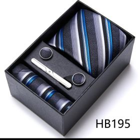Men's Business Formal Tie Six-piece Set Gift Box (Option: 12635 HB195)