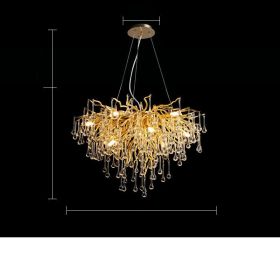 Postmodern Light Luxury Chandelier Water Drop Crystal Lamp Atmosphere (Option: 60C-9W light source)
