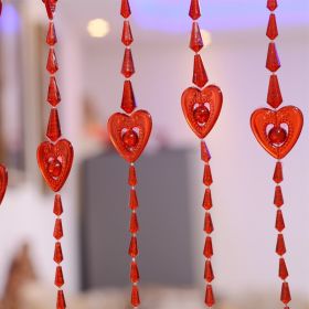 Household Plastic Crystal Acrylic Door Chain Decoration (Option: All red-120x130)