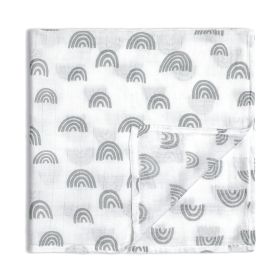 Saliva Towel Baby Pure Cotton Small Handkerchief Baby Washing Face Square (Option: Gray Rainbow)