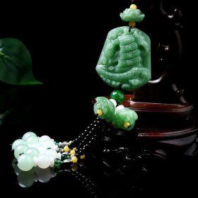 Car Pendant Jade Emerald Decorations Hanging On Cars (Option: Including Money)