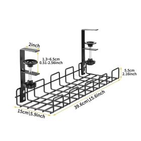 Punch-free Storage Rack Under Table Wire Storage Rack Hanging Basket (Option: 2 Style)