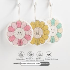 Compressed Wood Pulp Cotton Dishwashing Cloth With Wood Paddle (Option: G)