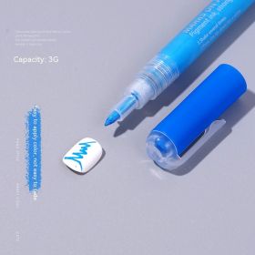 Graffiti Pen Nail Beauty Paint Acrylic Marker Color Quick-drying Internet Hot Flower Drawing Tools Free Of Light (Option: Pen No 198 Blue)