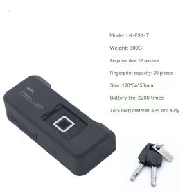 Bicycle Motorcycle Fingerprint Alarm Lock U-shaped (Option: Alarm Lock Lock Head-Free Size)