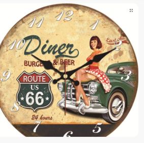 Simple Wood Grain Digital Density Plate Clock (Option: Style 3to12 Inch)
