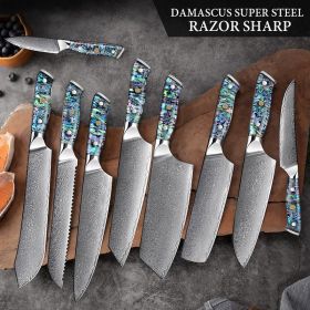 Western Chef Knife Slicing Knife Santoku (Option: Color Handle 9PCs Set)