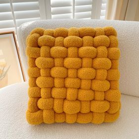 Home Sofa Decoration Lumbar Support Pillow (Option: Mango Yellow-30x30x12cm)
