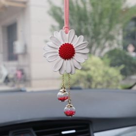 SUNFLOWER Automobile Hanging Ornament (Option: Red Flower Heart Pendant)