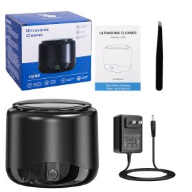 Portable Automatic Ultrasonic Cleaning Machine Invisible Tooth Socket Cosmetic Brush Cleaner (Option: Black-US)