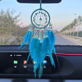 Crystal Stone Automobile Hanging Ornament Dreamcatcher (Color: Blue)