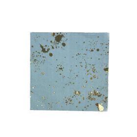 Ink Blue Hexagon Hot Gold Foil Plate (Option: 16 Paper Towels)