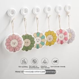 Compressed Wood Pulp Cotton Dishwashing Cloth With Wood Paddle (Option: F)