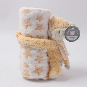 Baby Simple Cartoon Flannel Blanket (Option: TB1007 Yellow Fox-100X75cm)