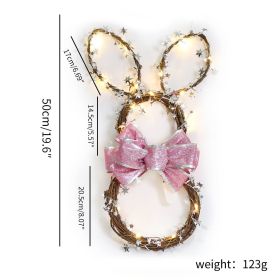 Easter Rabbit Pendant LED Luminous Vine Ring (Option: Rabbit Garland-Warm Light Style Small Size)