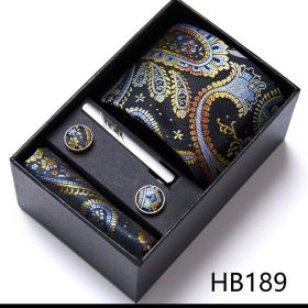 Men's Business Formal Tie Six-piece Set Gift Box (Option: 12635 HB189)