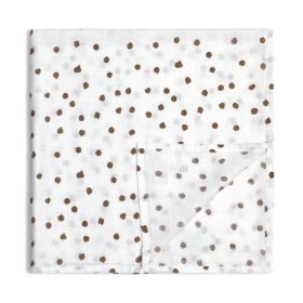 Saliva Towel Baby Pure Cotton Small Handkerchief Baby Washing Face Square (Option: Brown Dots)