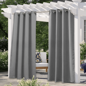 Solid Color Outdoor Waterproof And Sun Protection UV Protection High Precision Black Silk Shading Curtain (Option: Gray-132 × 274cm)