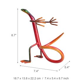 Lizard Wine Rack Metal Handicraft Home (Option: Red Gecko)