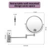 8-inch Wall Mounted Makeup Vanity Mirror, 1X / 10X Magnification Mirror, 360° Swivel with Extension Arm
