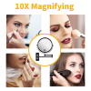 8-inch Wall Mounted Makeup Vanity Mirror, 1X / 10X Magnification Mirror, 360° Swivel with Extension Arm
