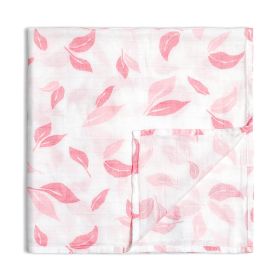 Saliva Towel Baby Pure Cotton Small Handkerchief Baby Washing Face Square (Option: Pink Leaves)