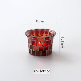 Atmosphere Mosaic Candlestick Glass (Option: Red Mosaic Candlestick)