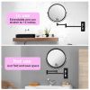8-inch Wall Mounted Makeup Vanity Mirror, 1X / 10X Magnification Mirror, 360° Swivel with Extension Arm