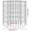 Gabion Fire Pit Ø 19.7" Galvanized Iron