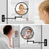 8-inch Wall Mounted Makeup Vanity Mirror, 1X / 10X Magnification Mirror, 360° Swivel with Extension Arm
