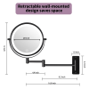 8-inch Wall Mounted Makeup Vanity Mirror, 1X / 10X Magnification Mirror, 360° Swivel with Extension Arm