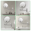 8-inch Wall Mounted Makeup Vanity Mirror, 1X / 10X Magnification Mirror, 360° Swivel with Extension Arm