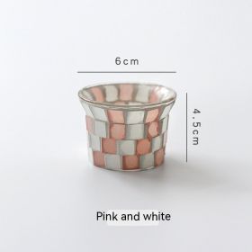 Atmosphere Mosaic Candlestick Glass (Option: Pink Mosaic Candlestick)