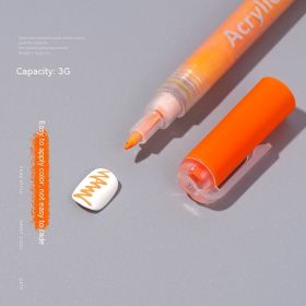 Graffiti Pen Nail Beauty Paint Acrylic Marker Color Quick-drying Internet Hot Flower Drawing Tools Free Of Light (Option: Pen 199 Orange)
