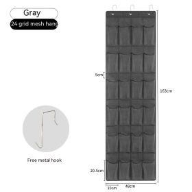 Storage Bag Behind The Door Household Hanging (Option: Gray 24 Grid)