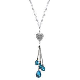Car Pendant Rearview Mirror Pendant Car Crystal Interior Hanging Decoration (Option: Lake Blue)