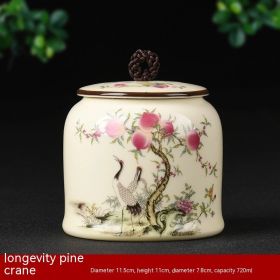 Porcelain Tea Sealed Cans Large Household Moisture-proof Storage Tank (Option: Style 3)