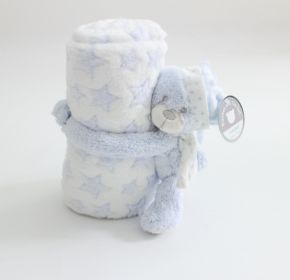 Baby Simple Cartoon Flannel Blanket (Option: TB1006 Blue Bear-100X75cm)